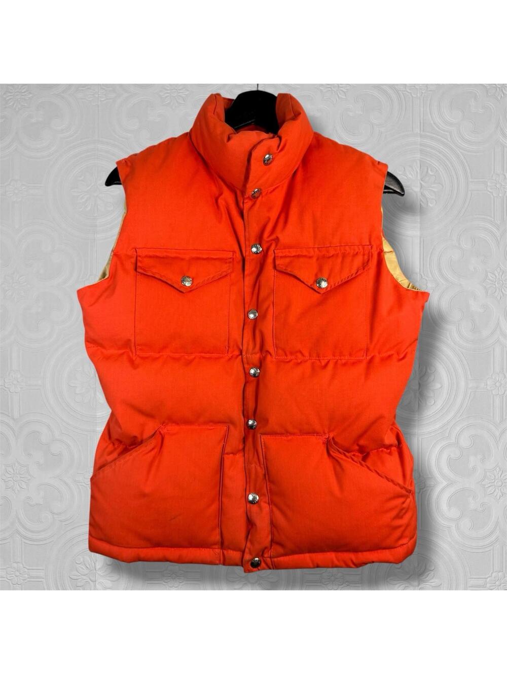 Vintage North Face Down Vest Womens Extra Small Orange Puffer Goose 70s 80s